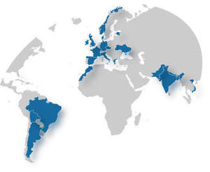 Countries involving in Kassa project - Cirad 2005
